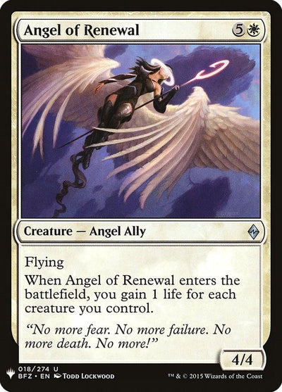 Angel of Renewal (18) (LIST)