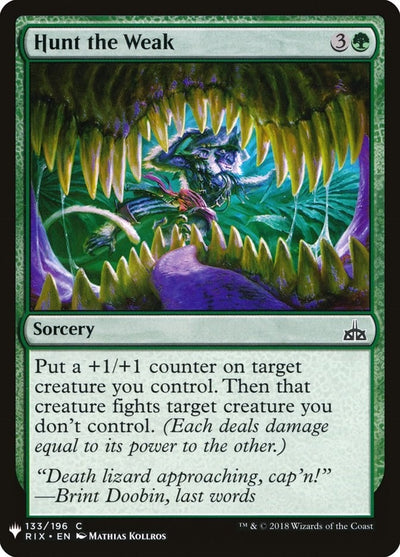 Hunt the Weak (133) (LIST)