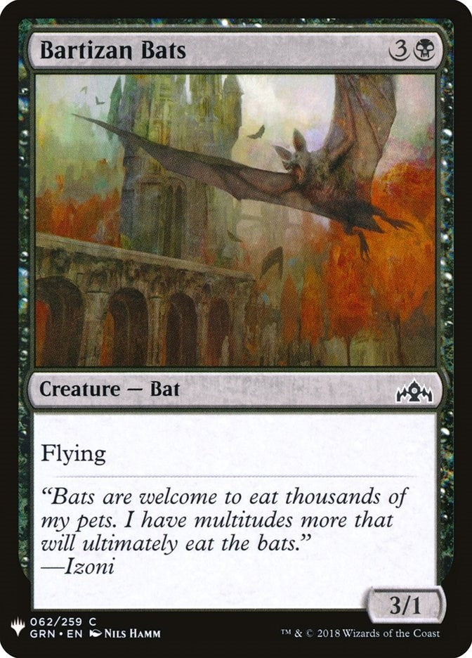 Bartizan Bats (62) (LIST)