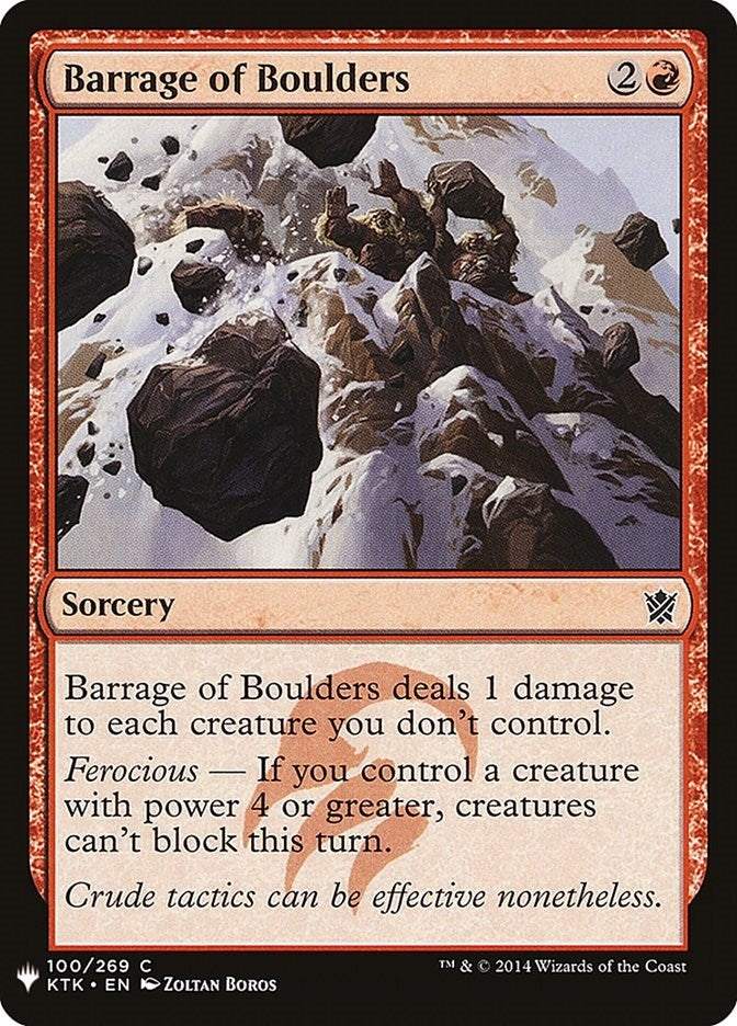 Barrage of Boulders (100) (LIST)