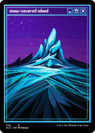Snow-Covered Island (PixelSnowLands.jpg) (Foil Etched) (326) (SLD)