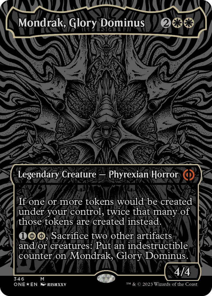 Mondrak, Glory Dominus (Oil Slick Raised Foil) (346) (ONE)