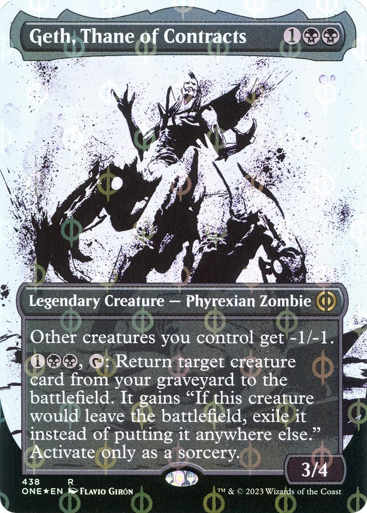 Geth, Thane of Contracts (Showcase) (Step-and-Compleat Foil) (438) (ONE)