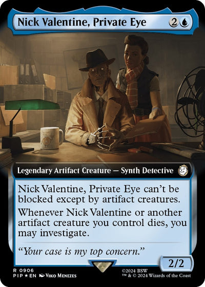 Nick Valentine, Private Eye (Extended Art) (Surge Foil) (906) (PIP)