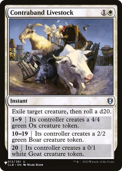 Contraband Livestock (012/361) (LIST)