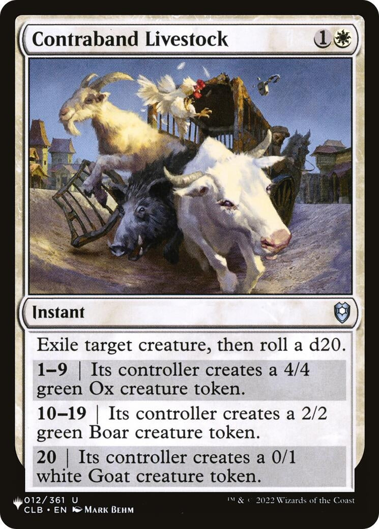 Contraband Livestock (012/361) (LIST)