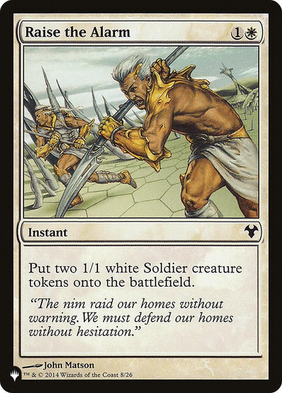 Raise the Alarm (26-Aug) (LIST)