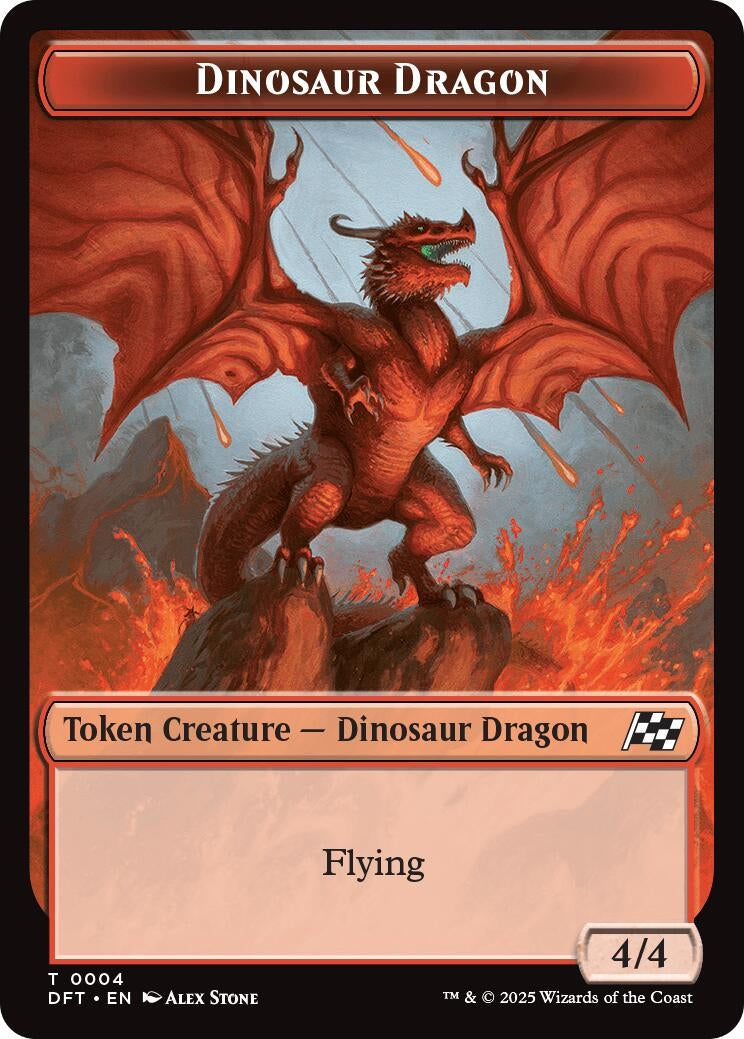Dinosaur Dragon // Treasure Double-Sided Token (4 // 11) (DFT)