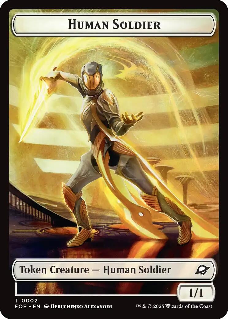 Human Soldier // Lander (0008) Double-Sided Token (2 // 8) (EOE)