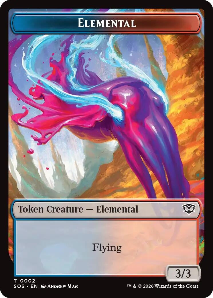 Elemental (0002) // Treasure Double-Sided Token (2 // 12) (SOS)