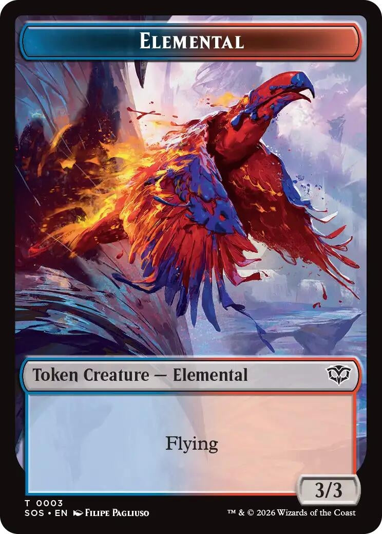Elemental (0003) // Treasure Double-Sided Token (3 // 12) (SOS)