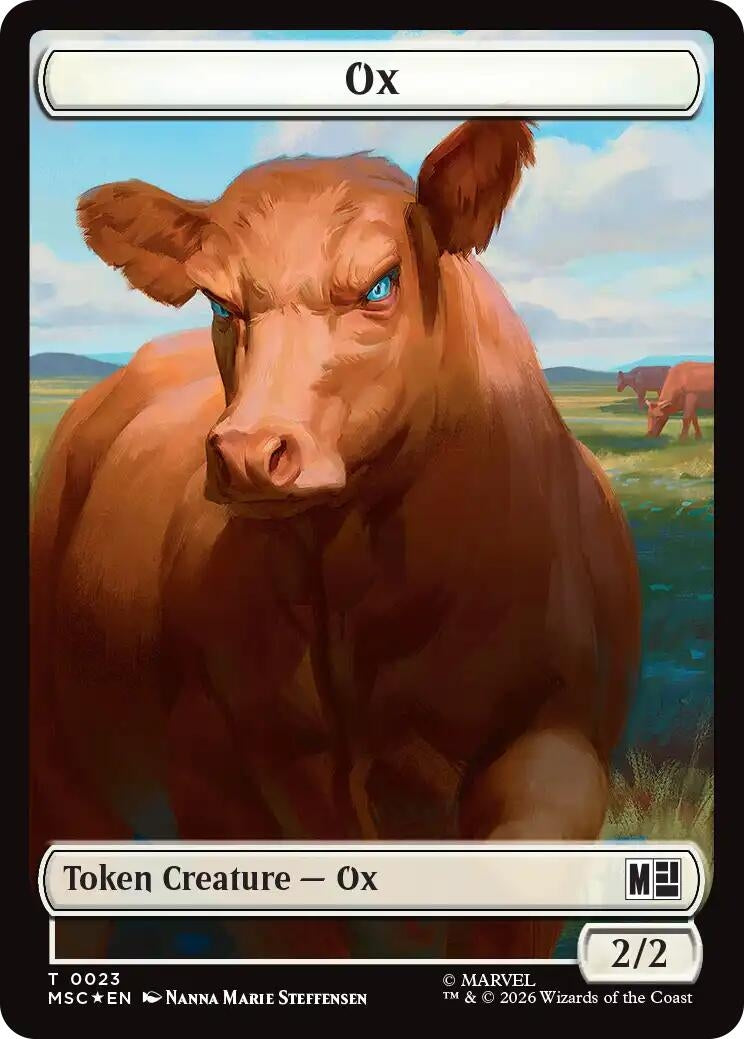 Ox (0023) // Construct (0030) Double-Sided Token (Surge Foil) (23 // 30) (MSC)