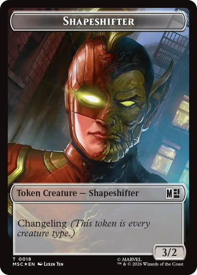 Shapeshifter (0018) // Villain (0025) Double-Sided Token (Surge Foil) (18 // 25) (MSC)