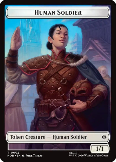 Human Soldier // Dwarf Double-Sided Token (2 // 6) (HOB)